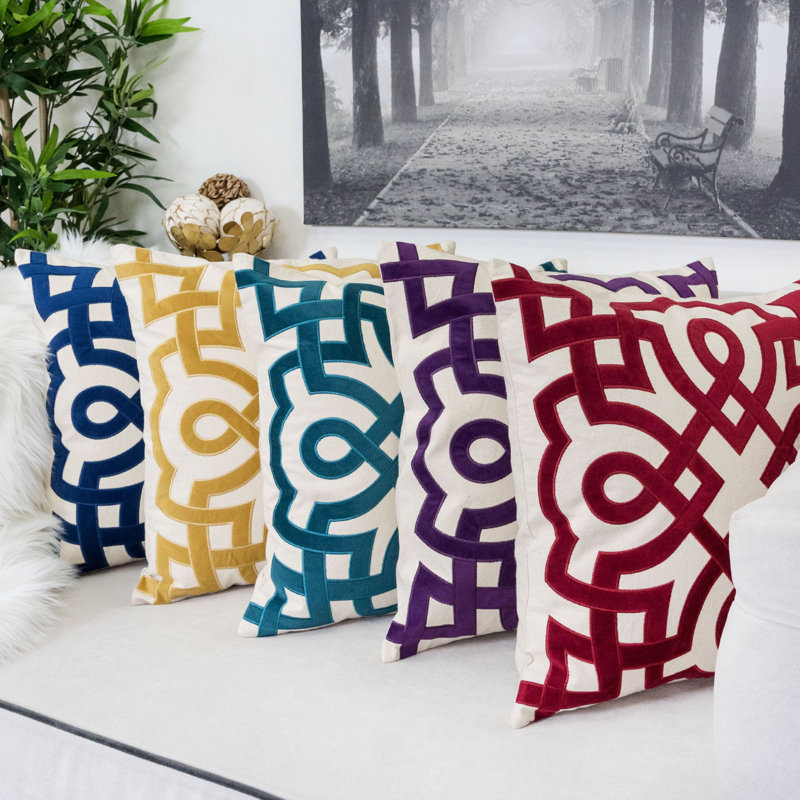 House of Hampton® Mcnair Geometric Cotton Indoor/Outdoor Throw Pillow